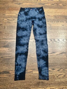 Aviator Nation Tie Dye Leggings with Rainbow AV Logo
